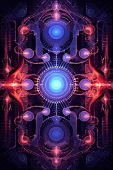 Energy-Charged Fractal Symmetry. Clockpunk Style. Postprocessing Generative AI.