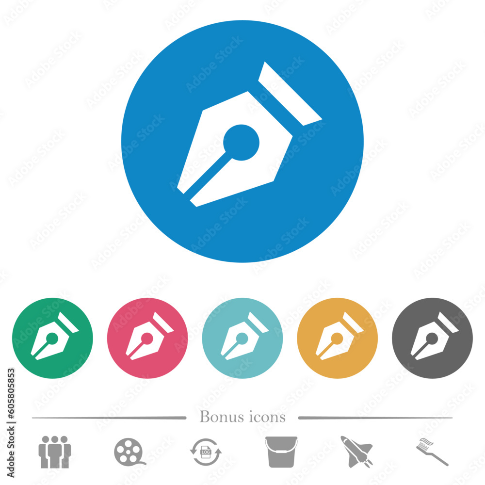 Poster nib solid flat round icons