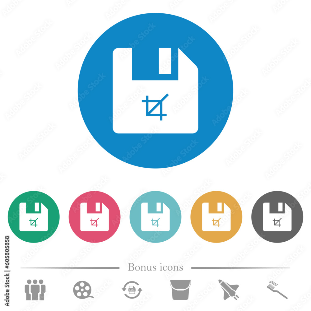 Poster truncate file flat round icons