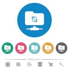 FTP connection lost flat round icons