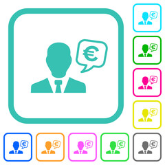 Fototapeta premium European Euro financial advisor vivid colored flat icons