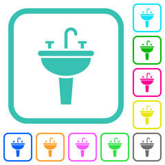 Sink vivid colored flat icons