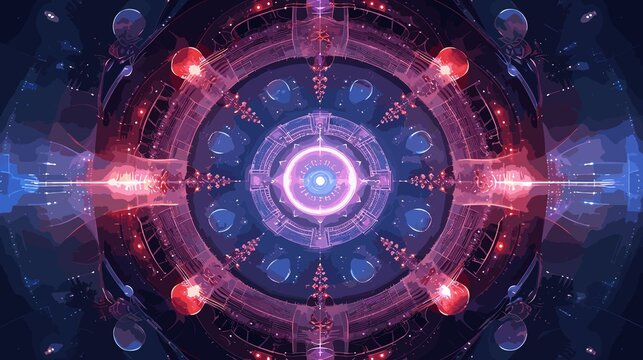 Fractal Symmetry in Clockpunk Style. Energy-Charged Abstract. Postprocessing Generative AI.