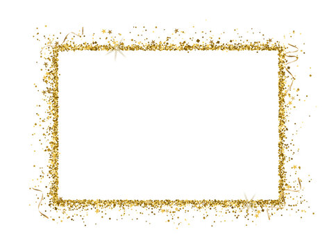 Gold Glitter Frame Rectangle