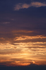Fototapeta na wymiar Scenic scene of summer sunrise on sky.