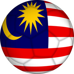Football ball with Malaysia flag pattern.