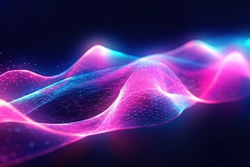 An electrifying abstract composition of pink and blue neon moving wave lines and bokeh lights, evoking a sense of futuristic aesthetics and symbolizing the concept of data transfer.
Wallpaper