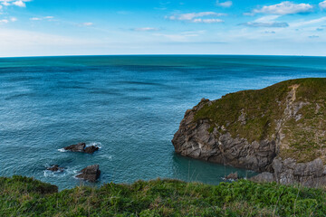 coastline rocks looking out to sea landscape