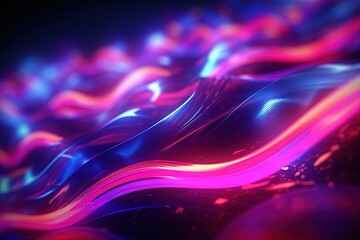 abstract futuristic background with pink blue glowing neon moving high speed wave lines and bokeh lights. Data transfer concept Fantastic wallpaper and background