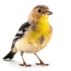 American Goldfinch bird isolated on white background. Generative AI