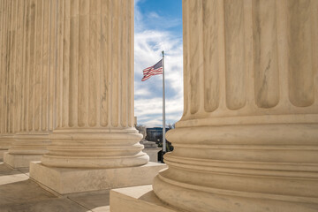 Supreme Court Building in Washington, DC, US.