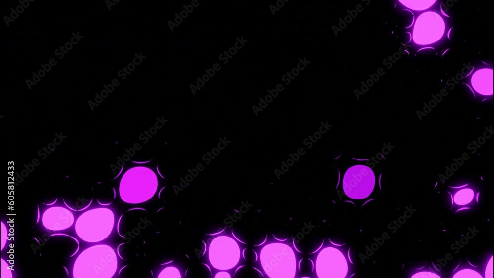 Poster background with neon flashing circles. design. bright neon circles blink on black background. flashi
