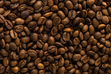 coffee beans on a white background laid out in the shape of a frame