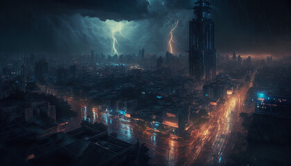 Thunder  the night city 