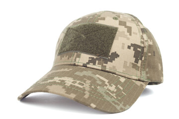 Army cap on a white background. Army hat.
