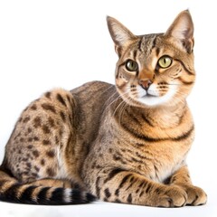 California Spangled cat cat isolated on white background. Generative AI