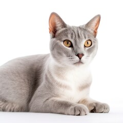 Burmilla cat cat isolated on white background. Generative AI
