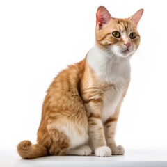 Obraz premium Lambkin Dwarf cat cat isolated on white background. Generative AI