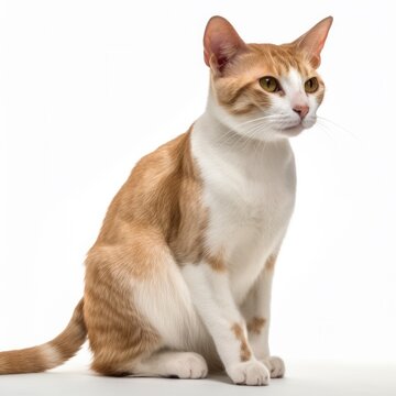Javanese cat cat isolated on white background. Generative AI