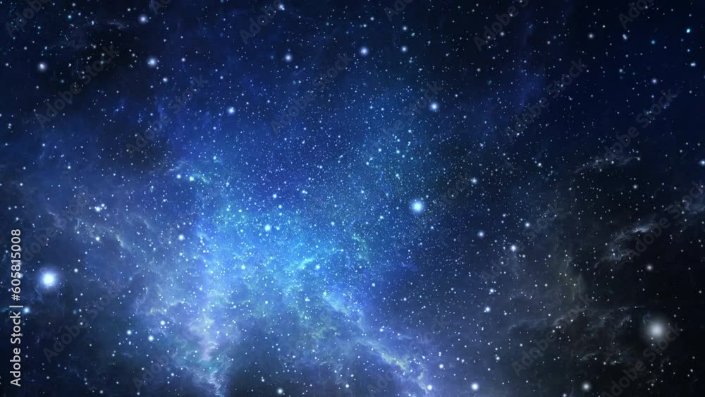 Wall mural flying through star fields in deep space