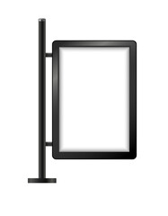 Street sign hanging mounted illuminated lightbox isolated on transparent background. realistic empty blank mockup template. Vector