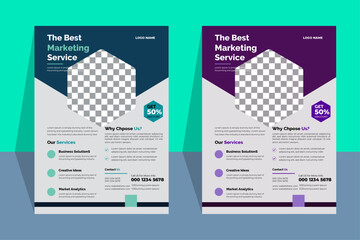 vector business flyer template with photo