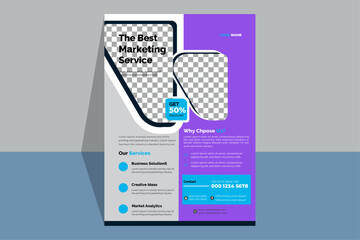 vector business flyer template with photo