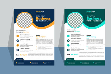 vector business flyer template with photo