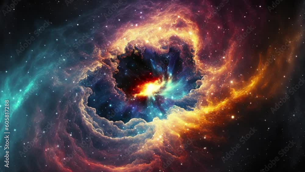 Wall mural galaxy and nebula. abstract space background. endless universe with stars and galaxies in outer spac