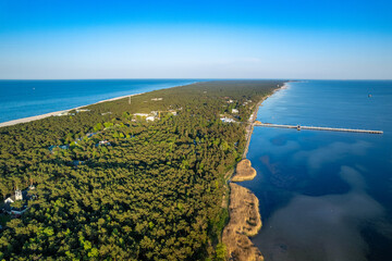 Jurata - the coastline of the Baltic Sea with beautiful beaches on the Hel Peninsula. The end and beginning of Poland - the Bay of Puck and the Baltic Sea