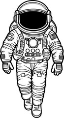 Astronaut Vector Line Art