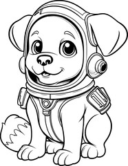 Dog Astronaut Vector Art