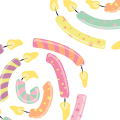 Birthday greeting card with a candle funny original design