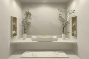 Fototapeta premium Bathroom interior design 3D skatch, design example, presentation design. Generative AI
