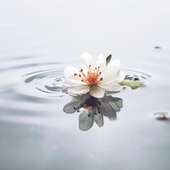 White Flower on Water