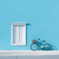 Cycle on a Blue Wall