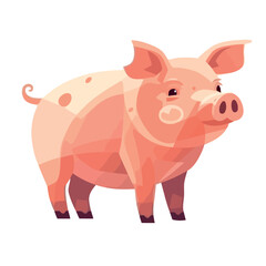 Cute piglet standing symbol of agriculture