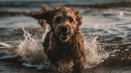 dog in water, generative ai
