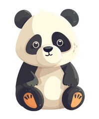 A cheerful panda sitting teddy bear