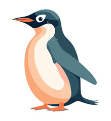 Cute penguin mascot waving with beak