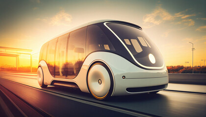 Plakat Autonomous Mobility Future Vehicle for Sustainable Digital Transportation