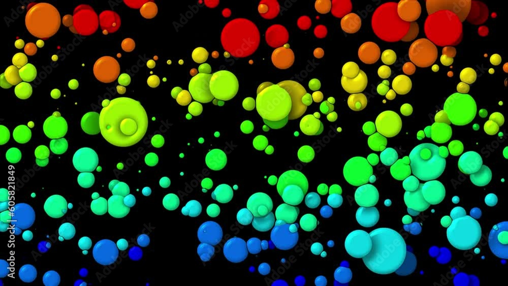 Poster simple creative design background with simple circles. 4k looped abstract bg, beautiful multi-colore