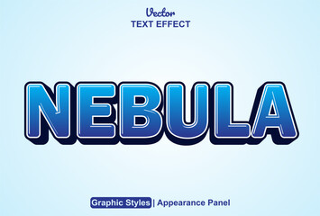 nebula text effect with blue color graphic style and editable. © eric_barudewa 