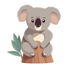 Cute koala sitting on tree