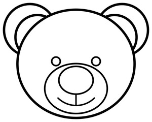 Teddy bear head outline icon. 