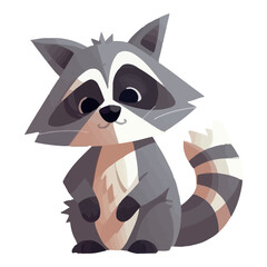 cute gray raccoon animal wild character © Jemastock