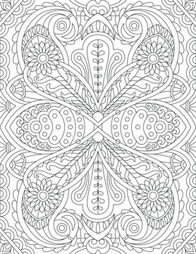 abstract seamless pattern background coloring page
