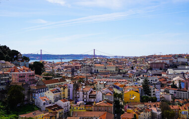 View of Mirador da Senhora do Monte in Lisbon, Portugal