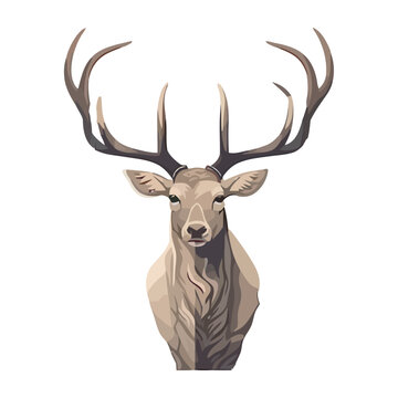 Horned stag winter forest a trophy icon