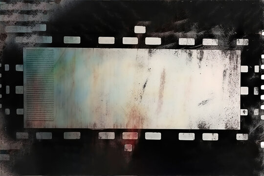 background vintage grunge film frame isolated on white background dirty gritty analog chromatic aberration border texture overlay in 8k 16 9 ratio corroded scratched and streaked nega generative ai